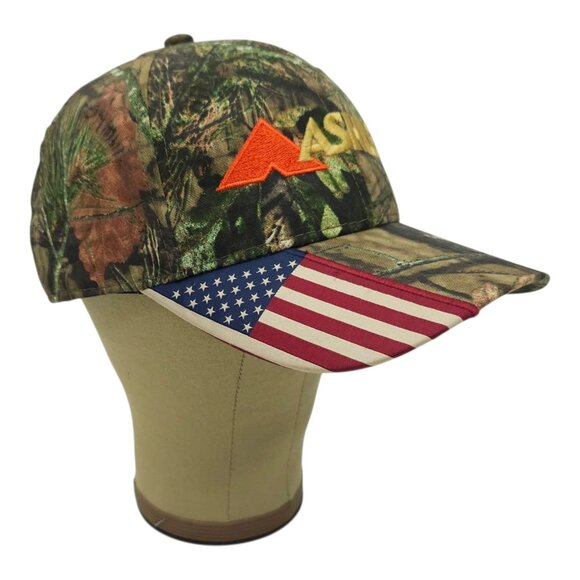 Mossy Oak Ashley Camo Strapback Cap Hat Trucker Baseball Hunter Logo Flag NWT - Picture 3 of 14